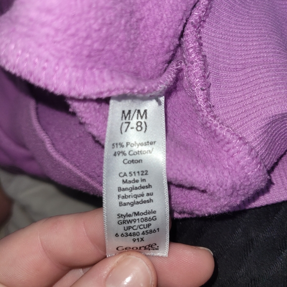 George: Girls 7/8 Purple Unicorn hoodie - Picture 5 of 5